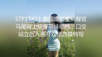 STP17451 泰国嫖娼蜜桃臀双马尾背上纹身萌妹啪啪，口交站立后入张开双腿自摸特写